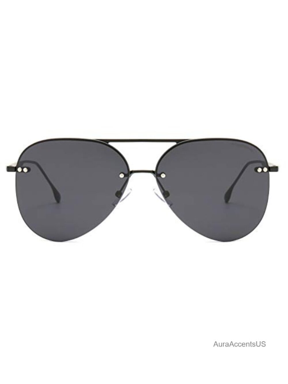 Rimless Aviator Sunglasses Oversized Gradient Mirrored Lens UV400
